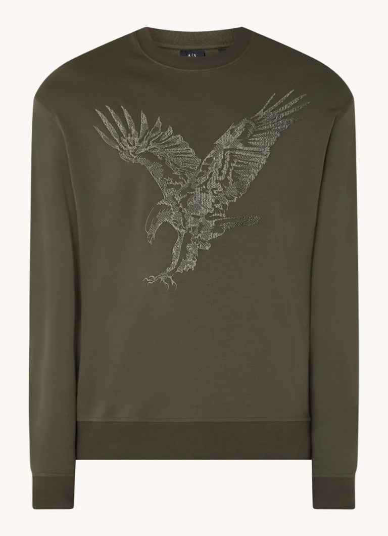 Armani Exchange Sweater in organic cotton blend with embroidery
