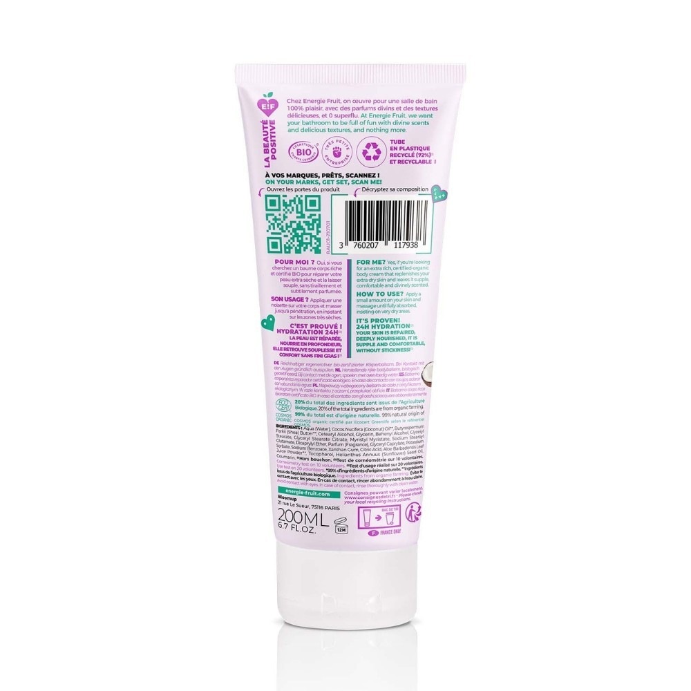 Balsam de corp cu nucă de cocos Energie Fruit, certificat organic
