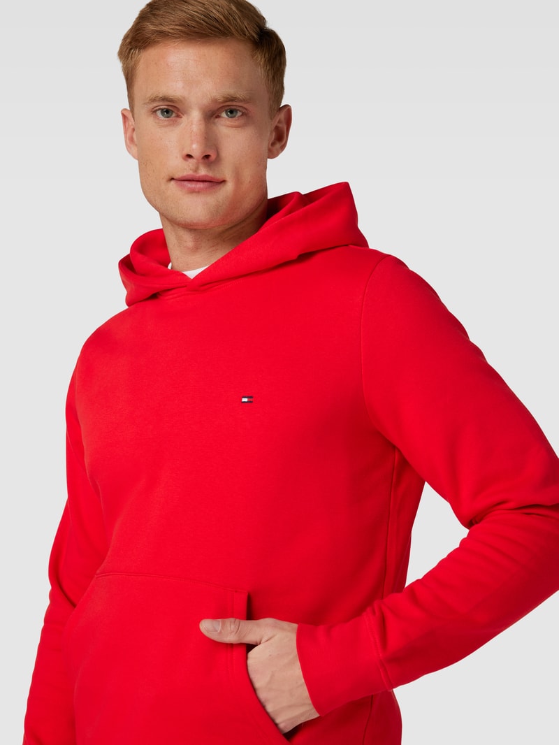 Hoodie mit Logo-Stitching Modell 'FLAG' in rot