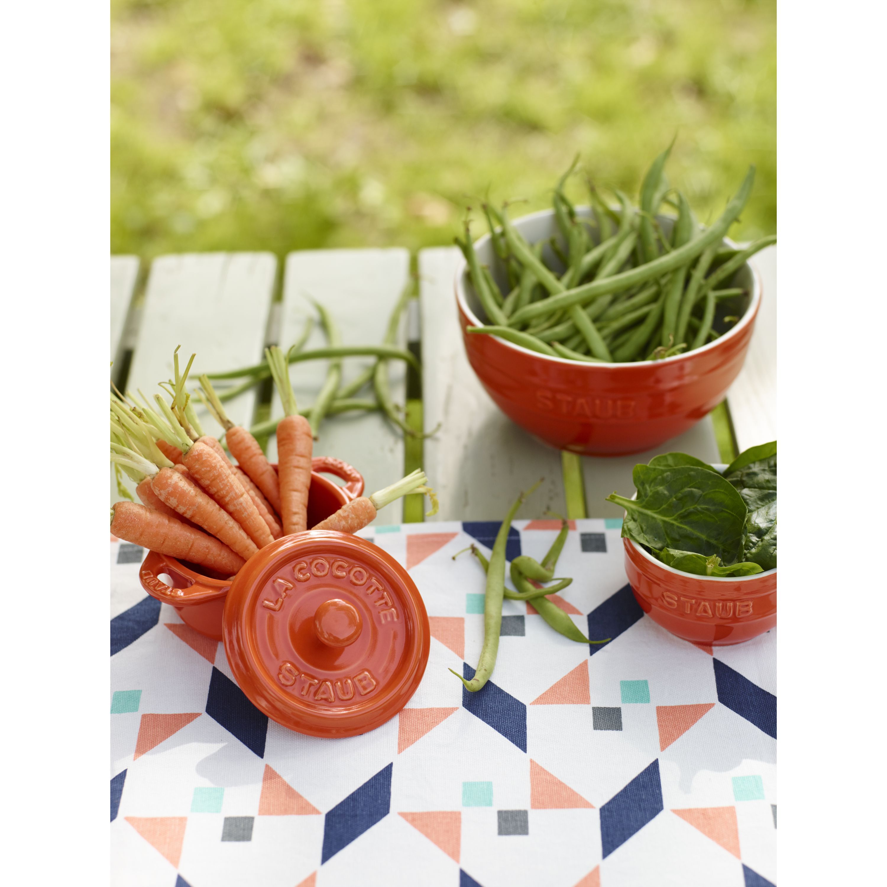 Mini Cocotte 10 cm, rund, Orange, Keramik