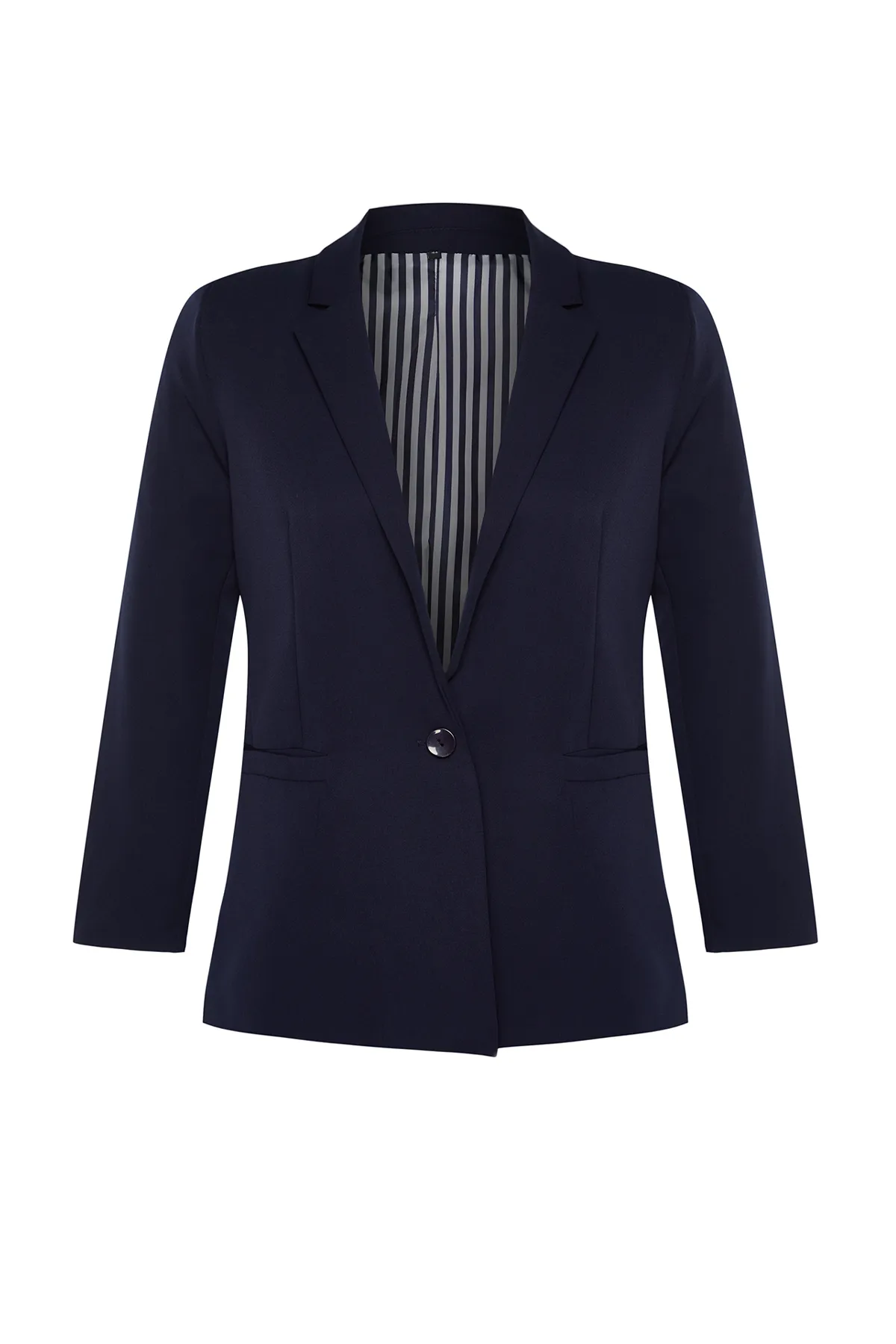 Trendyol Curve  Marineblaue gewebte Jacke mit Linienfutter TBBSS22CE0195