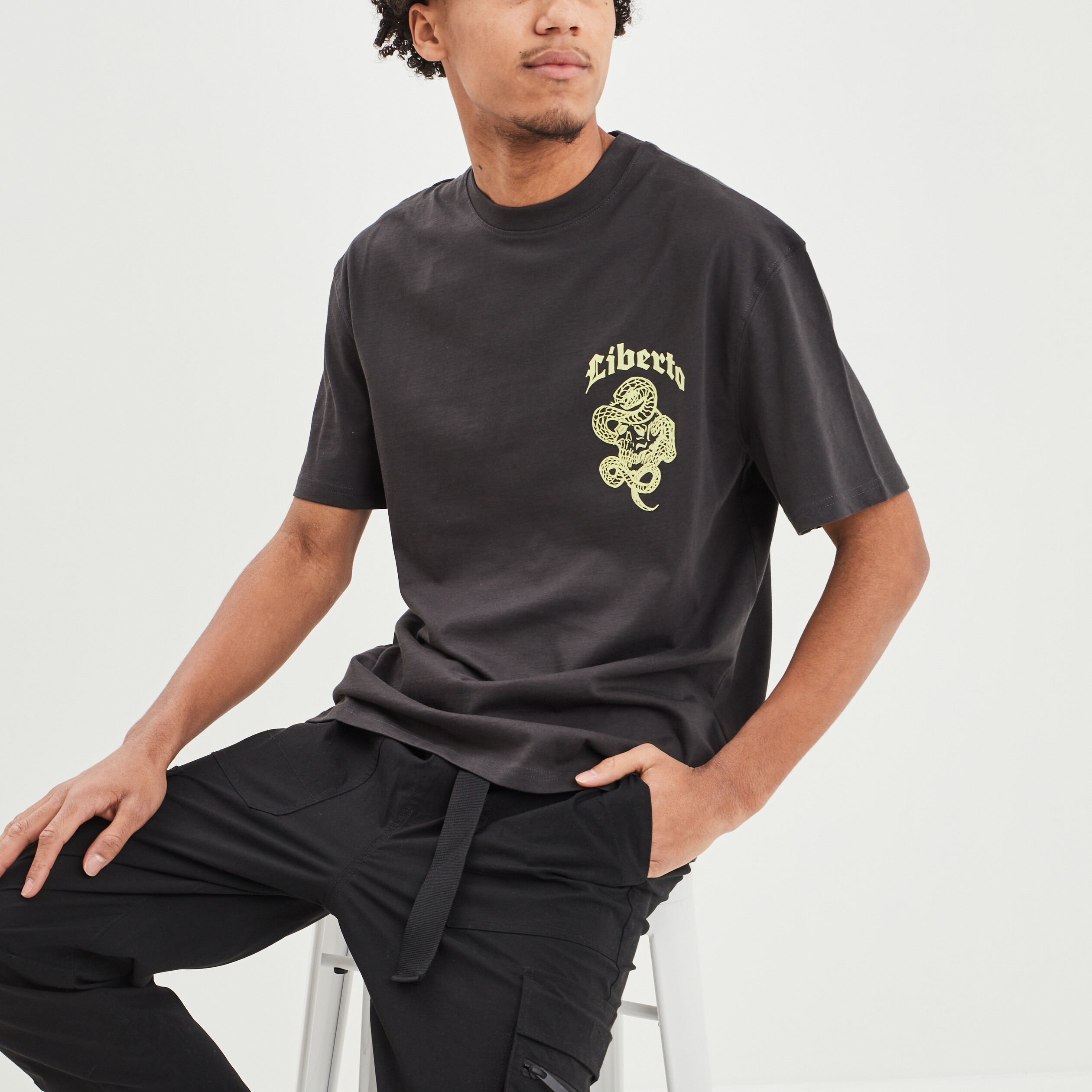 T-shirt manches courtes Liberto gris foncé homme | La Halle
