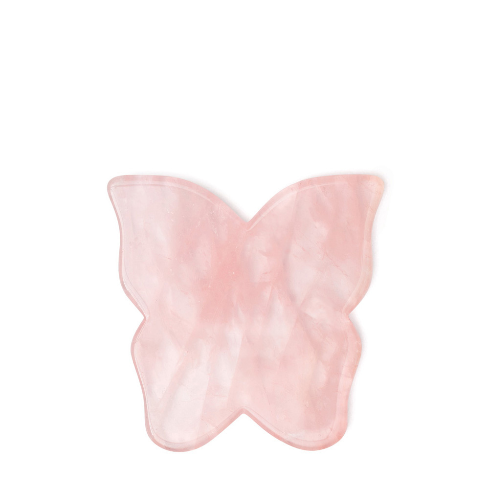 crystallove CRYSTALLOVE Butterfly rose quartz gua sha