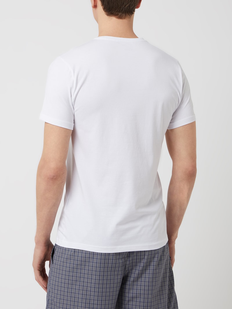 T-Shirt mit V-Ausschnitt im 3er-Pack Modell 'PERFORMANCE COTTON' in weiß