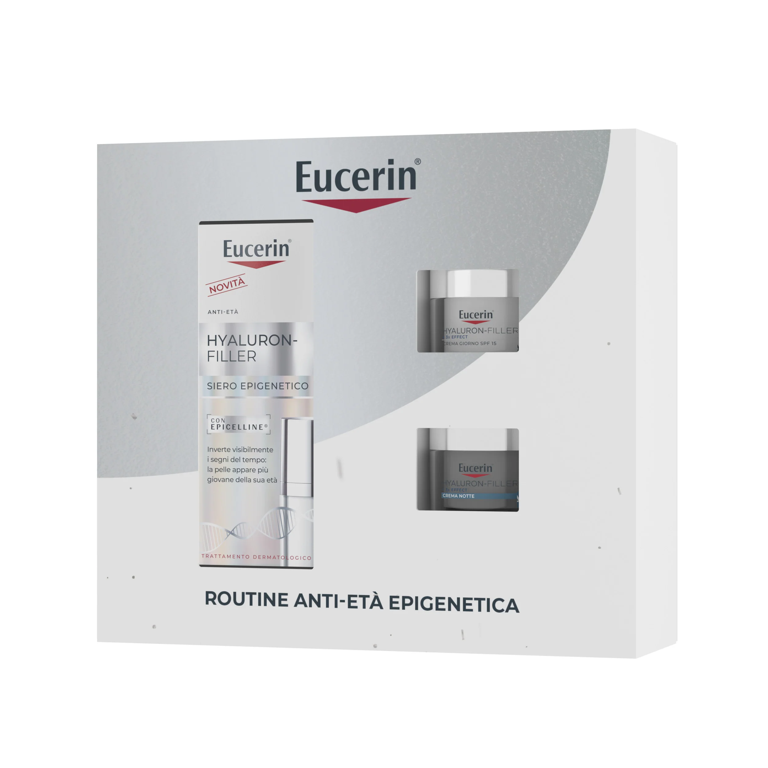 Hyaluron-Filler XMAS PACK EPIGENETIC (Epigenetic Serum + Mini Day Cream SPF30 + Mini Night Cream) - Wrinkle Set, Anti-Wrinkle Face Serum