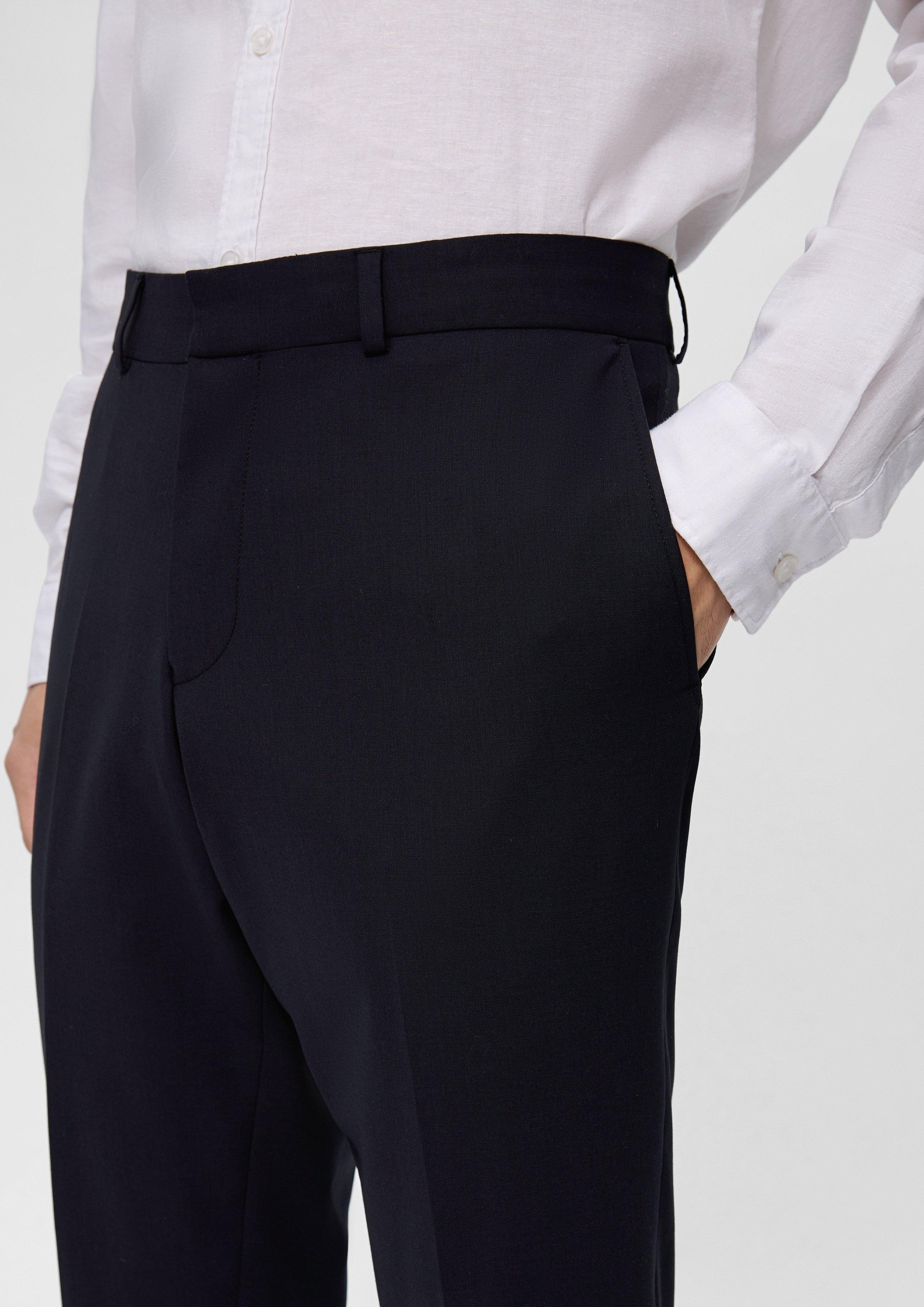 Slim: Elastische Anzughose in Wollmix  2134203-5952