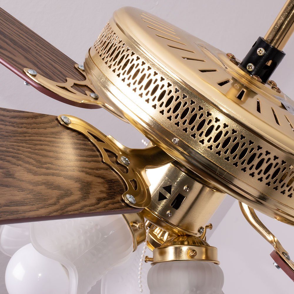 V-TAC Deckenventilator, Decken Ventilator Kühler Zugschalter Glas Leuchte Anti Mücken 3-Stufen