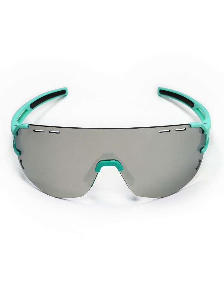 YEAZ SUNGLOW Sport-Sonnenbrille weiß/blau in grün / silber günstig kaufen onesize