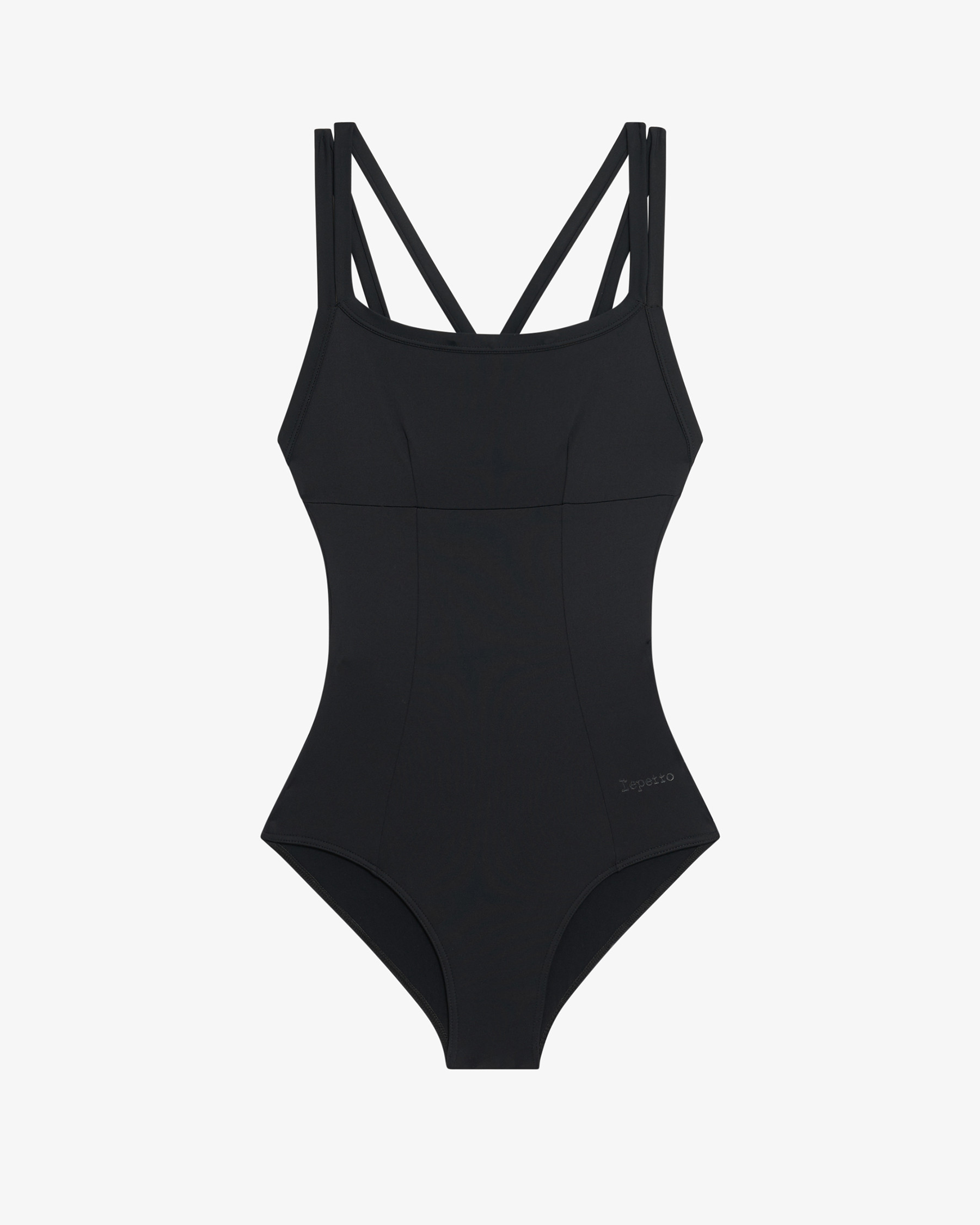 Thin straps crossed front leotard
