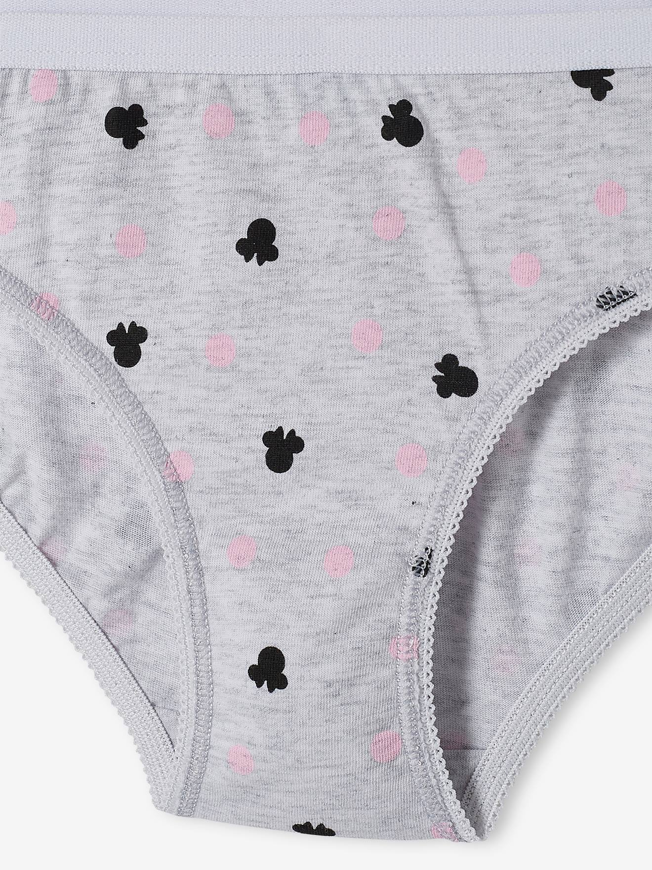 Minnie 7er-Pack Mädchen Slips Disney MINNIE MAUS - rosa/weiß/grau meliert