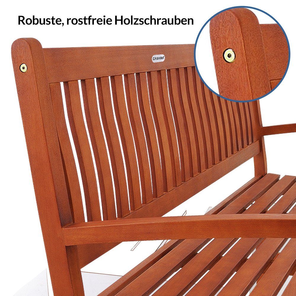 Deuba Gartenbank Maxima, Wetterfest Eukalyptus Holz FSC® 152x55x90cm 395kg Belastbarkeit