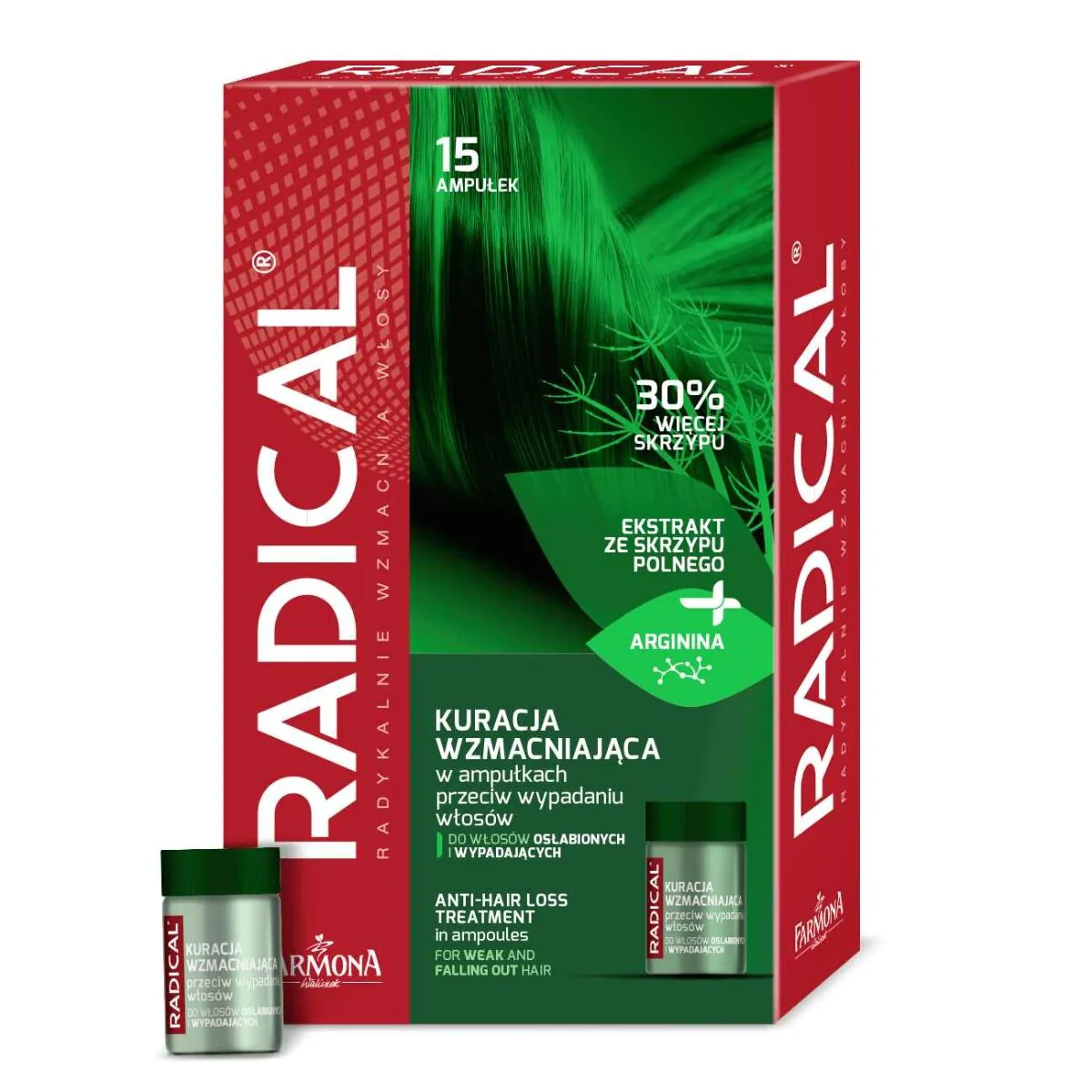 Radikaliai stiprinamasis gydymas ampulėse nuo plaukų slinkimo 15x5ml