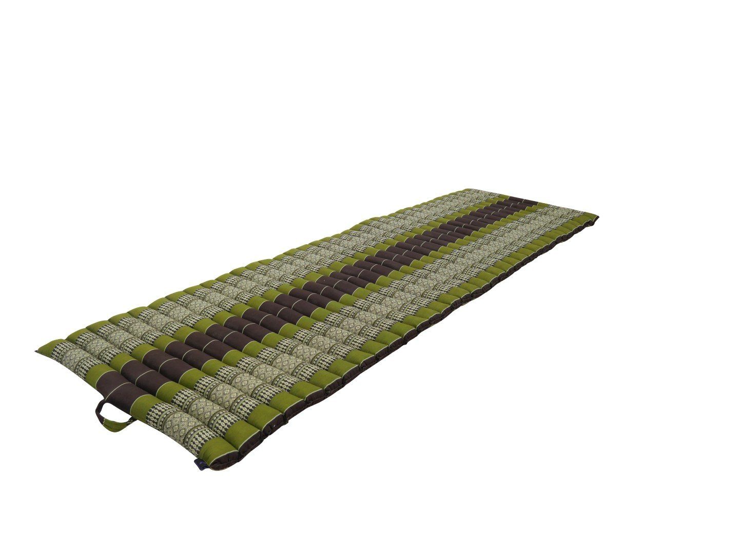 my Hamam Yogakissen Thai-Yogamatratze rollbar braun-grün 200x70x5 cm, angenehm unterstützend, orientalisches Muster