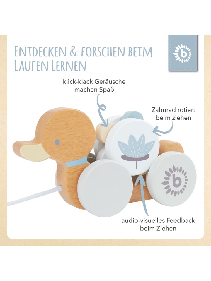 Bieco Spielwaren Nachziehente Holz - ab Geburt in Weiß günstig kaufen onesize