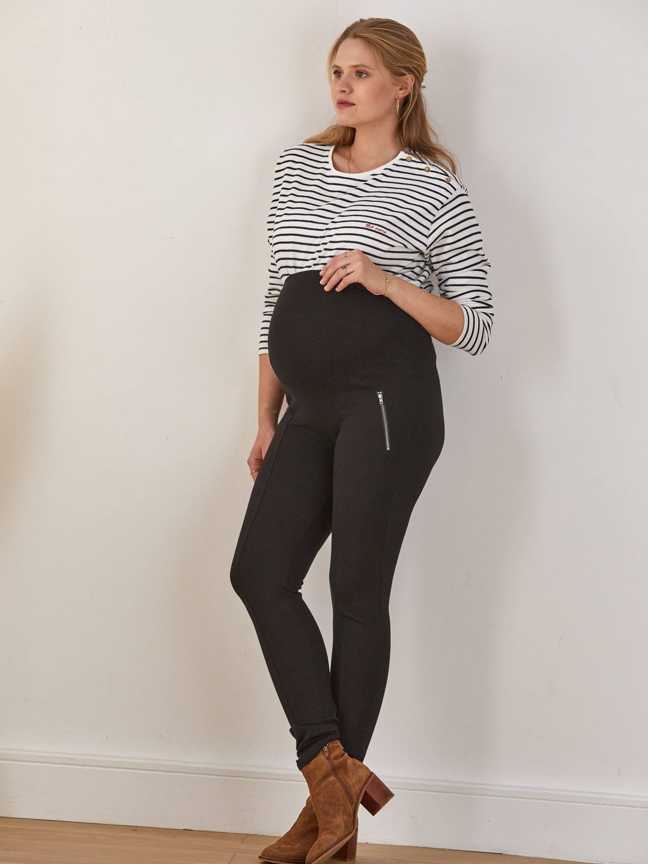 Vertbaudet Umstands-Leggings aus Stretch - schwarz
