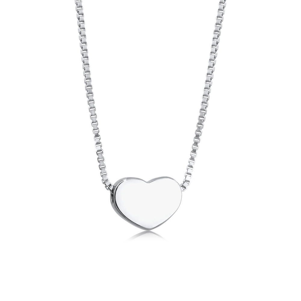 Elli Elli Collier Pendentif Coeur Basic Minimal Collier Femme - (925/1000) Argent Bijoux