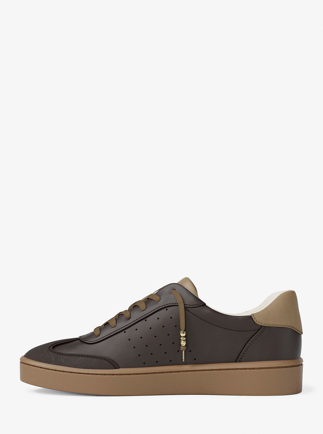 Scotty Embellished Leather Sneaker - CHOCOLATE