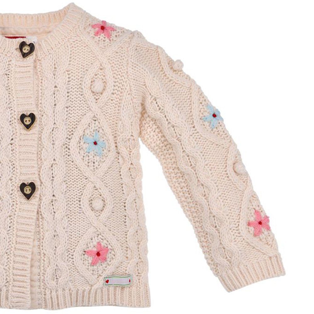 BONDI Trachtenstrickjacke BONDI Mädchen Strickjacke 'Alpenglück' mit Blumen