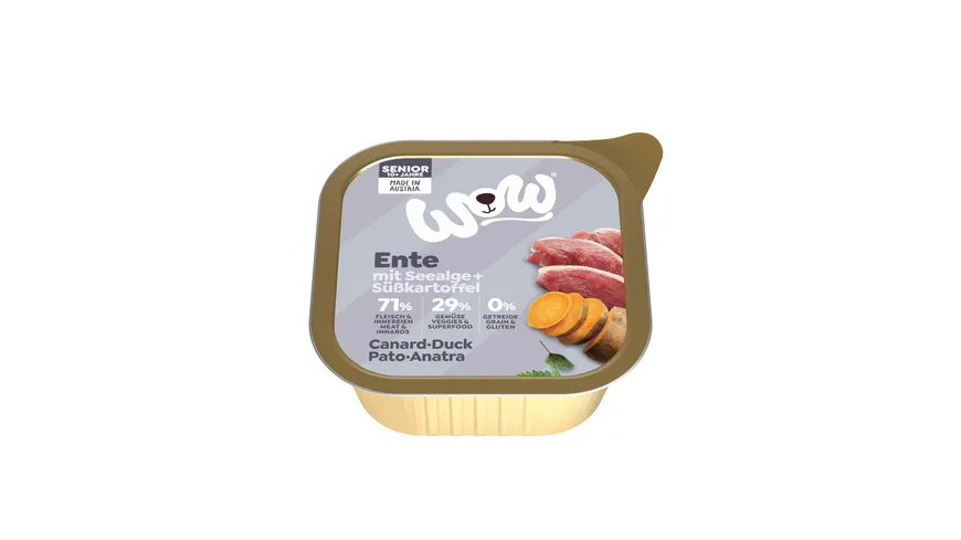 WOW Hundenassfutter Senior Ente 150 g