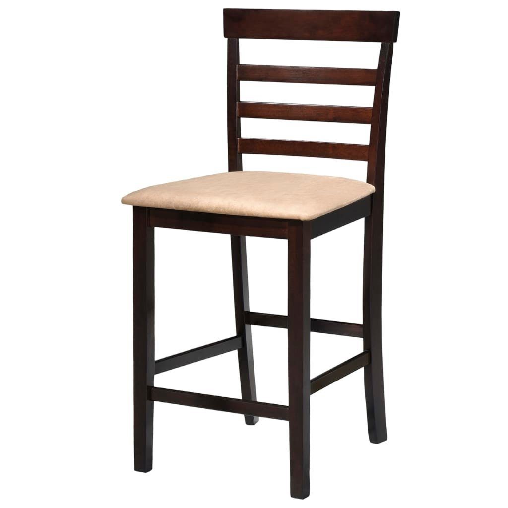 vidaXL Essgruppe Hölzerner Stehtisch und 4 Barhocker braun, (5-tlg)