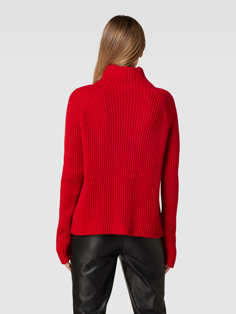Strickpullover mit Stehkragen Modell 'ARWEN' in rot
