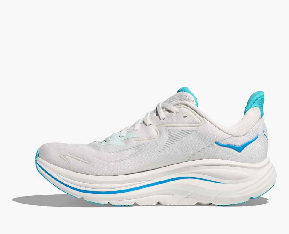 Clifton 10 White / Skyward Blue