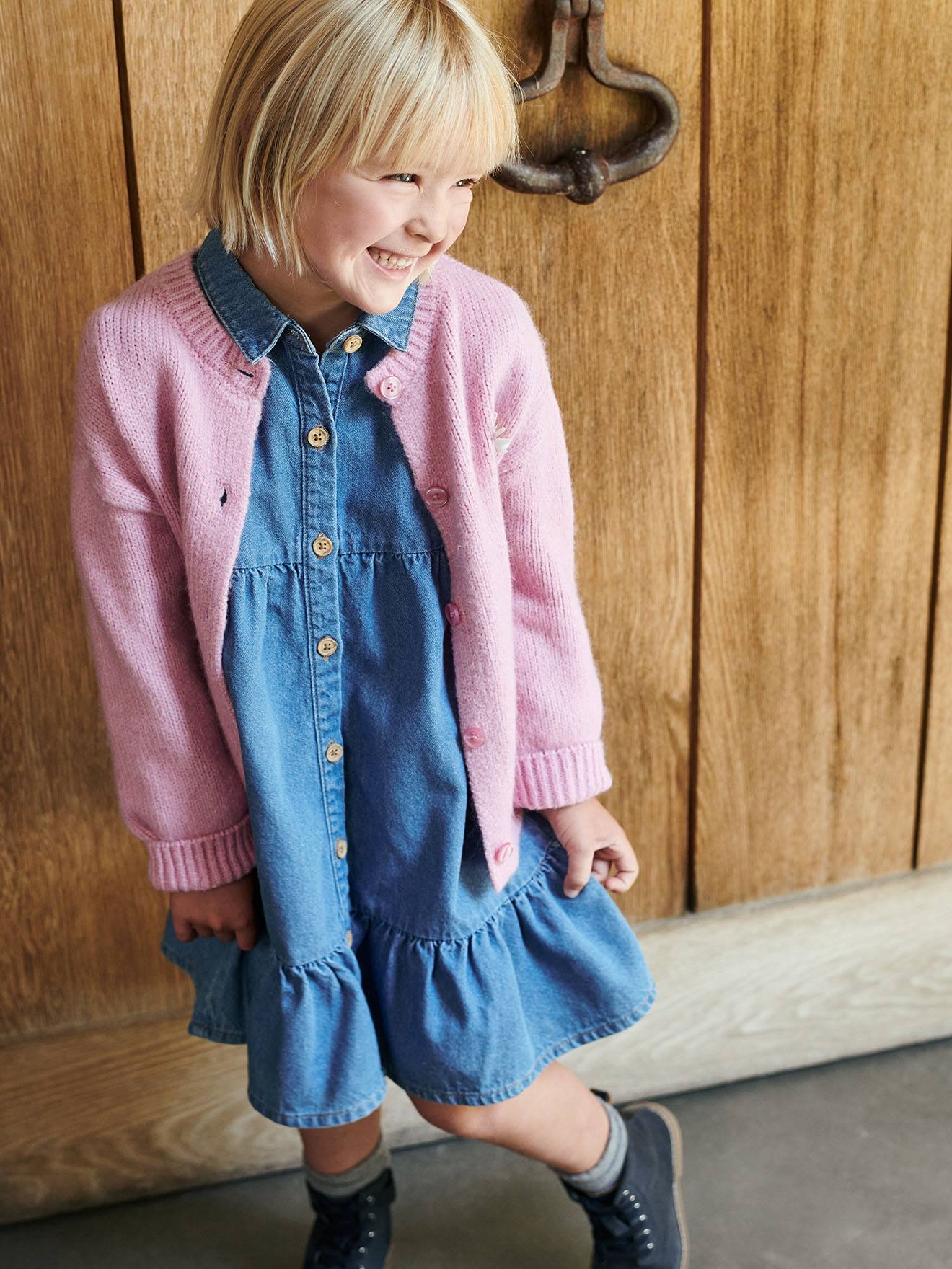 Gilet forme loose patch fleur irisé fille parme