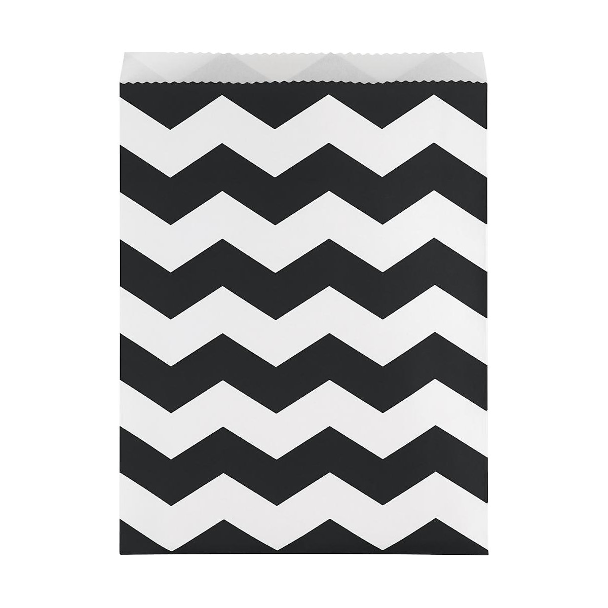 Geschenktüte Mitgebseltüte Chevron Schwarz, Papier, 22 x 16 cm, 10 Stück