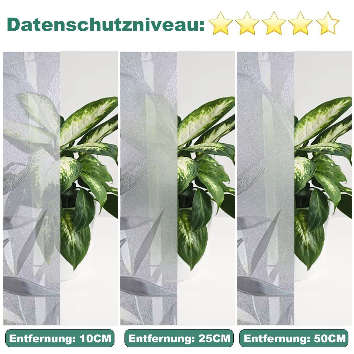 Fensterfolie 3D Fensterfolie Selbsthaftend Blickdicht Sichtschutzfolie Fenster, Einemgeld