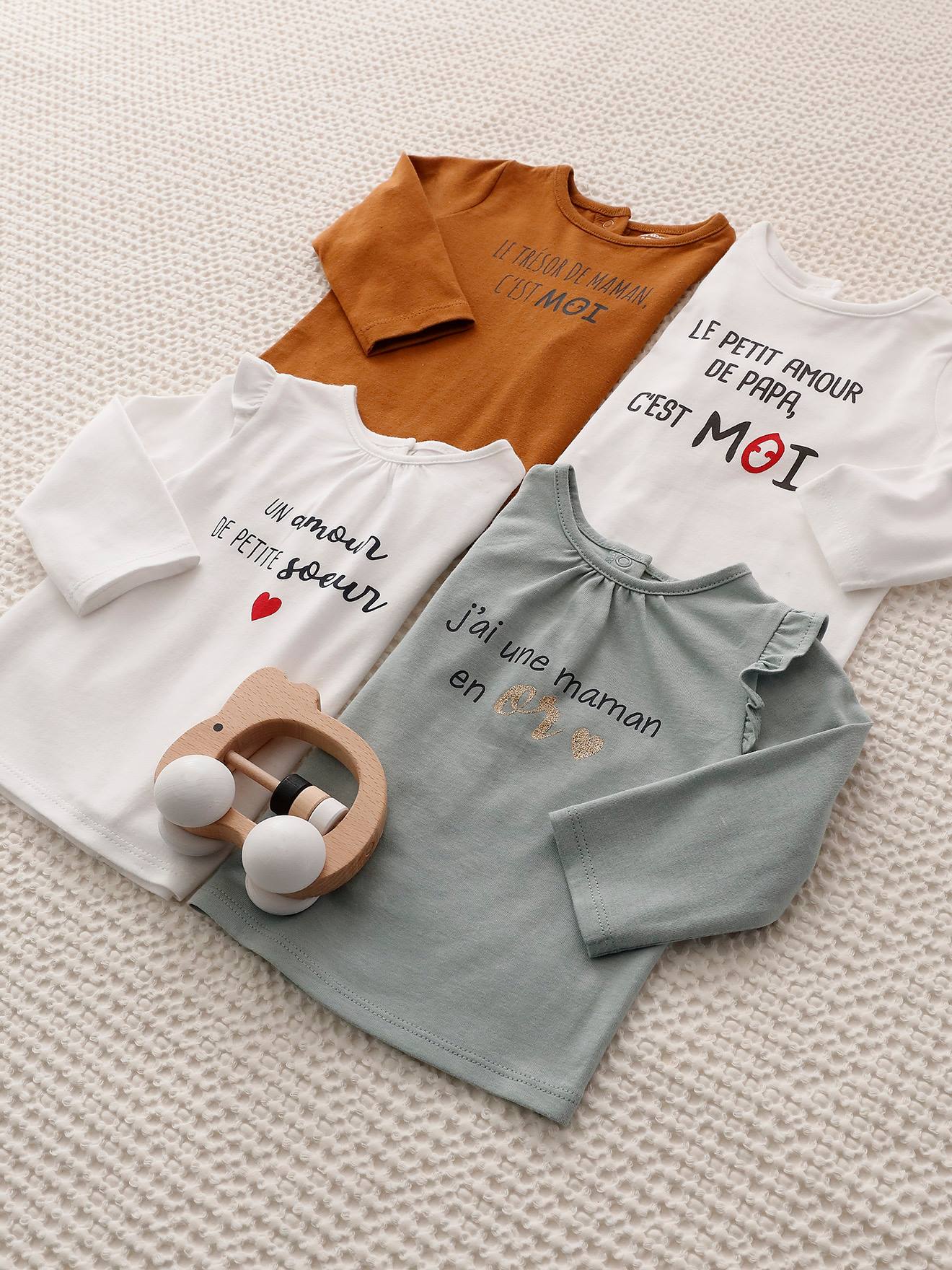 Vertbaudet Mädchen Baby Shirt  Oeko-Tex - wollweiß