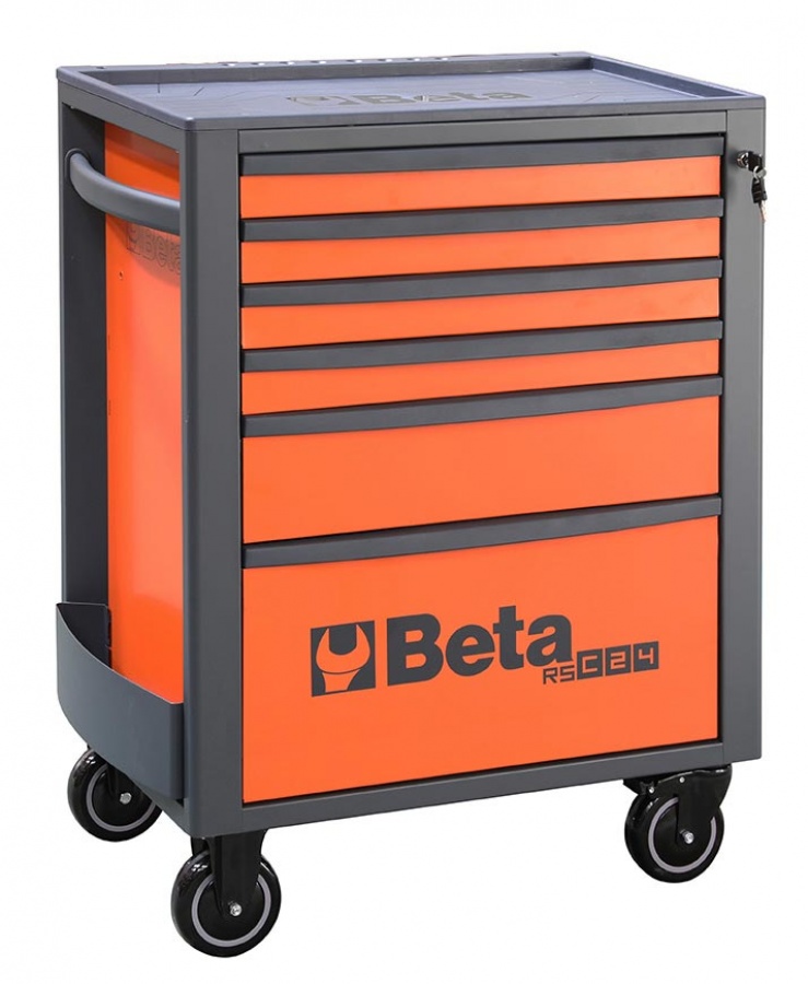 Beta 024004061 Szerszámoskocsi, narancssárga, 6 fiókos - 740x445x969 mm