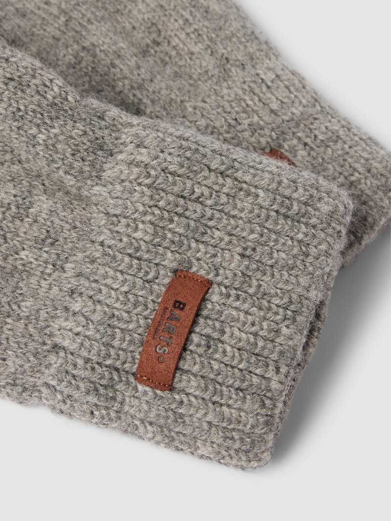 Handschuhe mit Label-Detail Modell 'HAAKON' in mittelgrau
