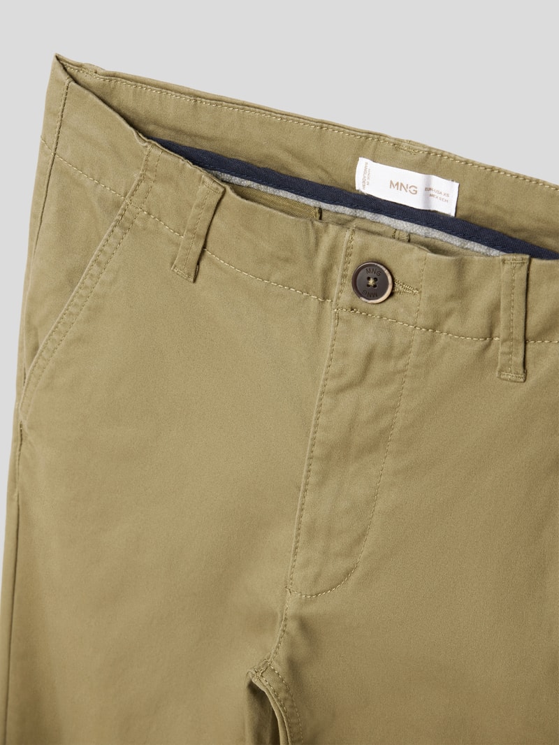 Chino mit Label-Details Modell 'Trousers' in dunkelblau