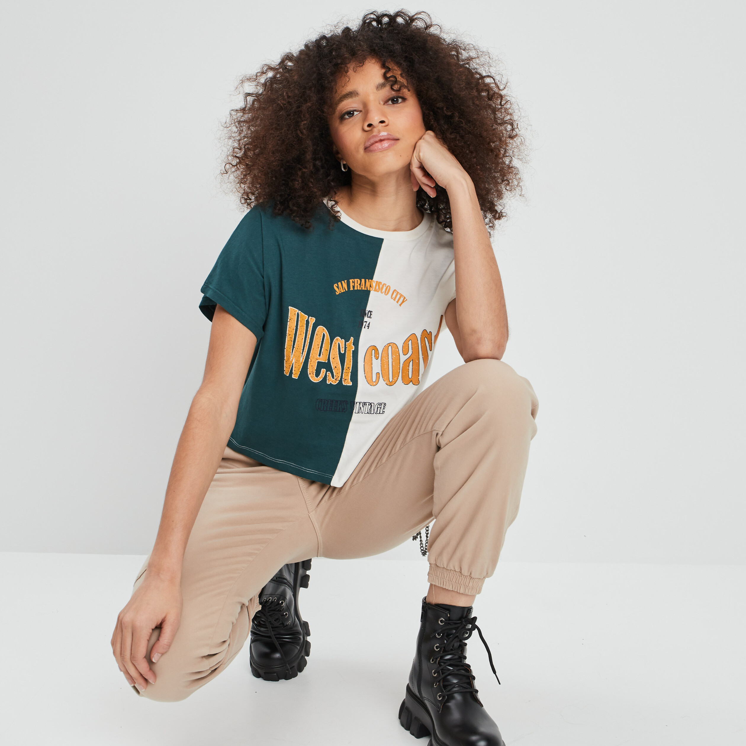 T-shirt manches courtes ivoire femme | La Halle