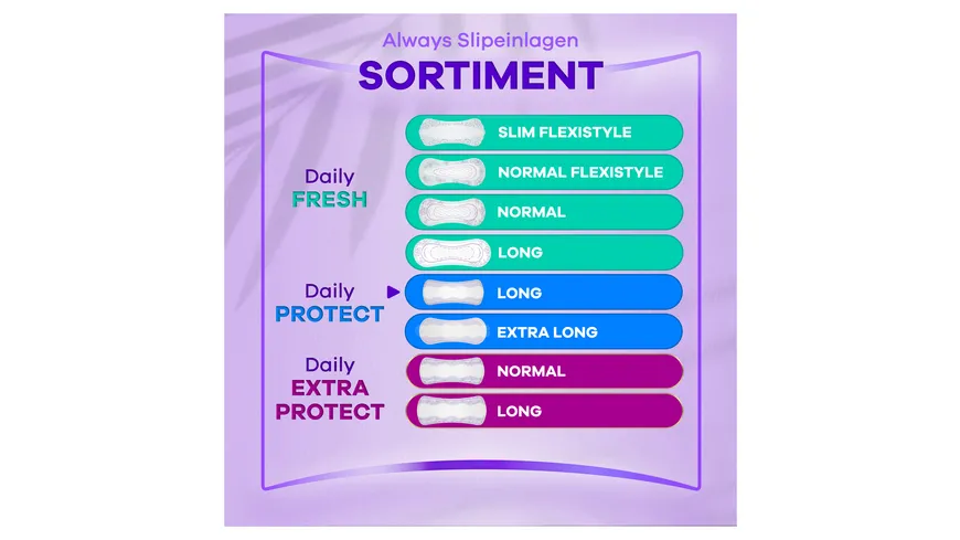 Always DAILY Slipeinlagen always Slipeinlage Daily Protect Long ohne Duft BigPack 48