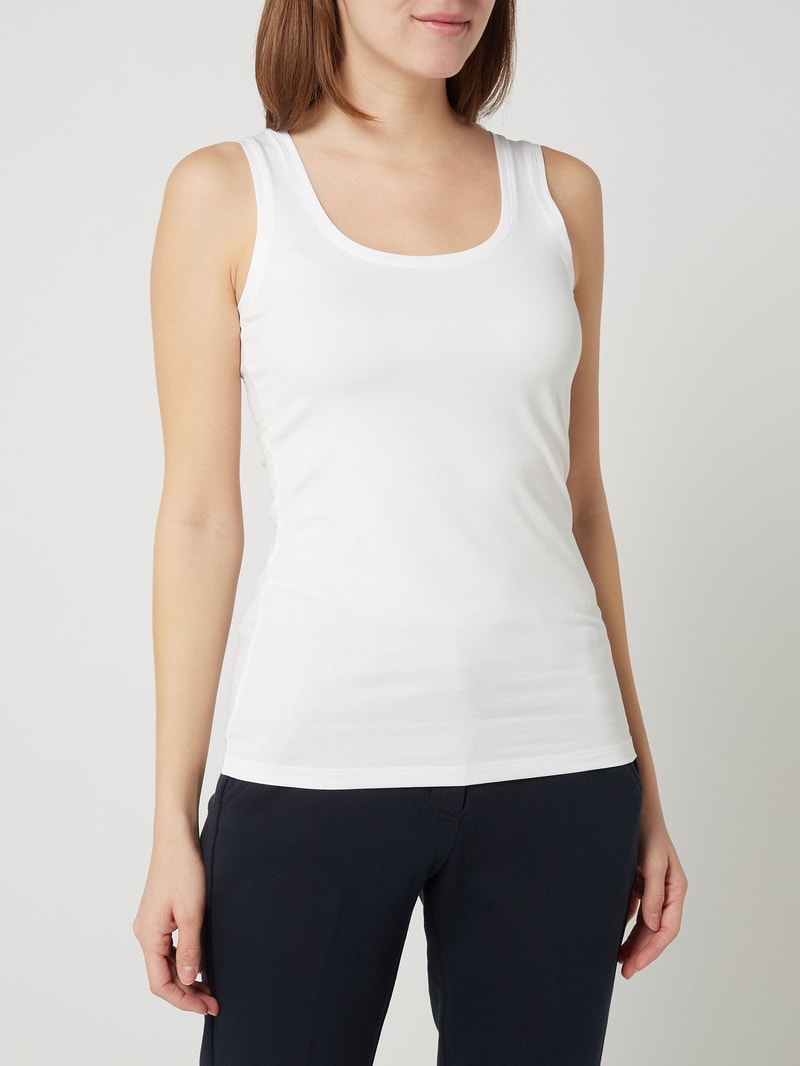 Tanktop aus Baumwoll-Elasthan-Mix in weiß