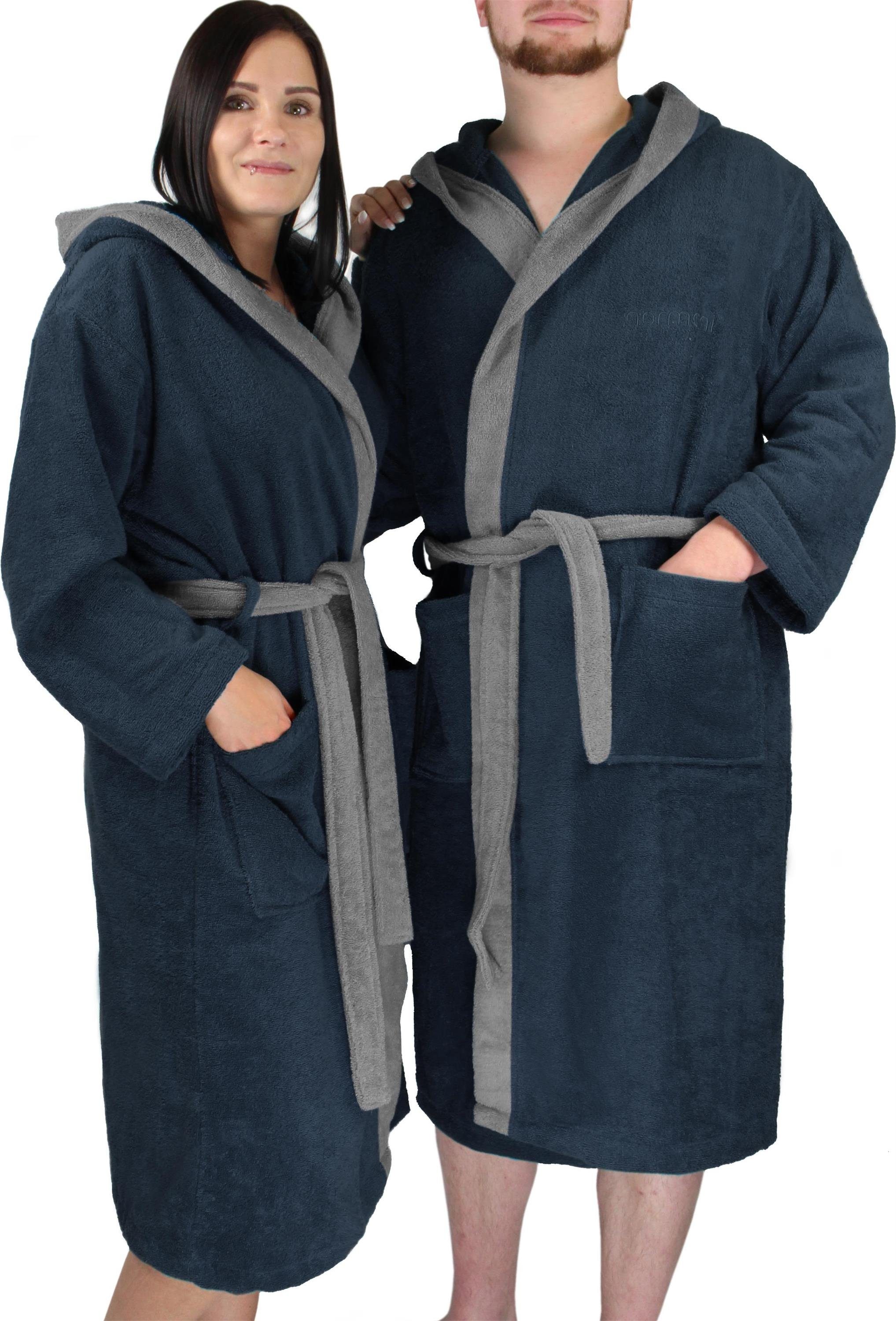 normani Bademantel Unisex Baumwoll Bademantel mit Kapuze Izmit, Baumwolle, Kapuze, Bindegürtel, Saunamantel aus 100 % Baumwolle für Damen und Herren