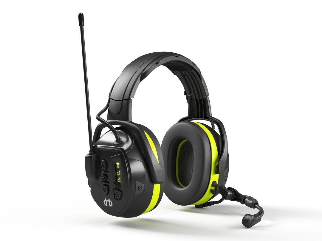 Hellberg 85001-001 Lokaler PMR 446 Gehörschutz mit Kopfbügel, SNR 30 dB, Zweiwegekommunikation + LD