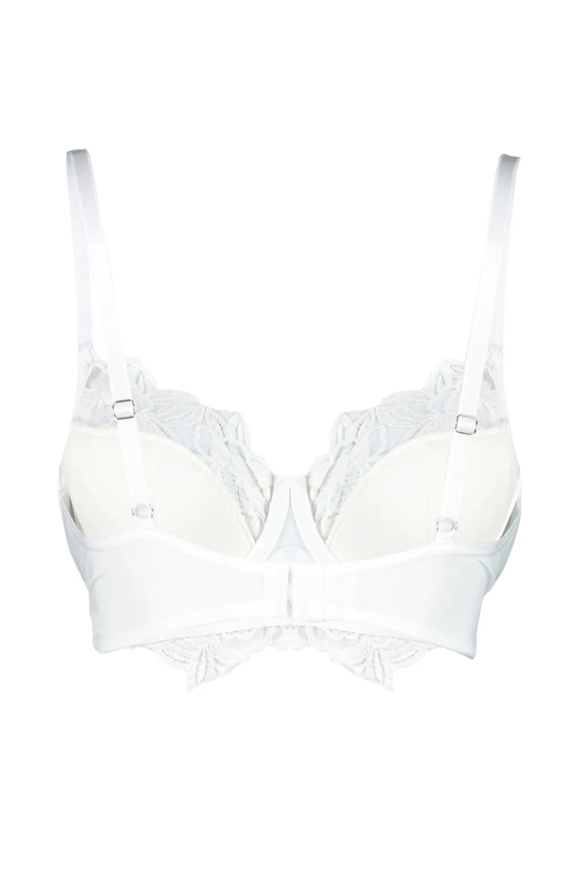 Trendyol Collection  Braut-BH aus weißem Brode-Spitzenstoff mit Seilträgern und überzogener Spitze THMSS24SU00044