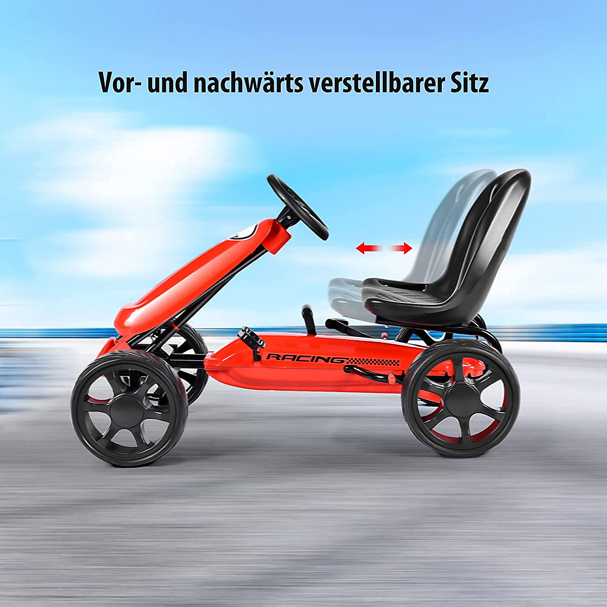 Gokart Sitz verstellbar mit EVA-Rädern