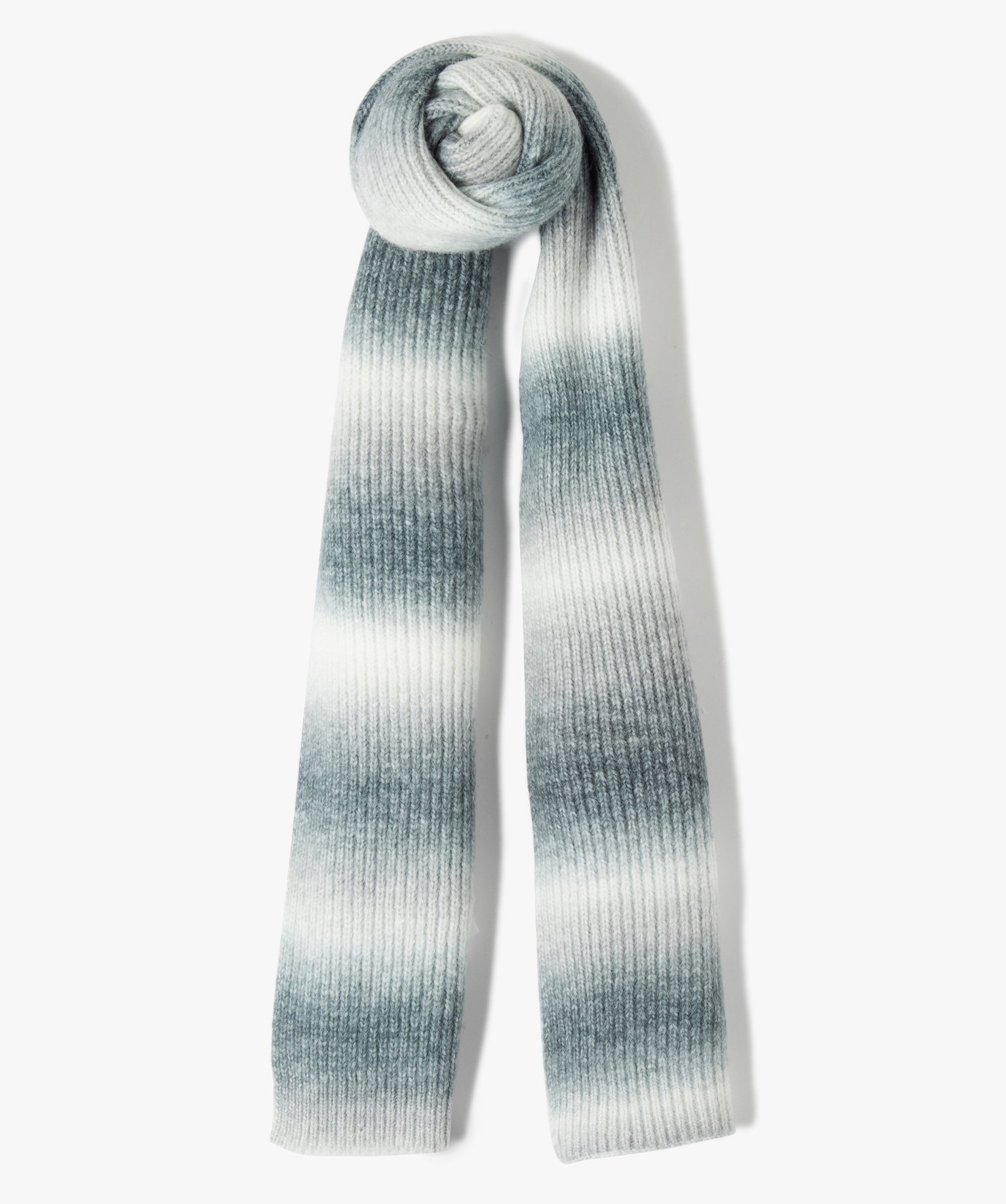 écharpe femme en grosse maille ctelée tie-and-dye gris | GEMO