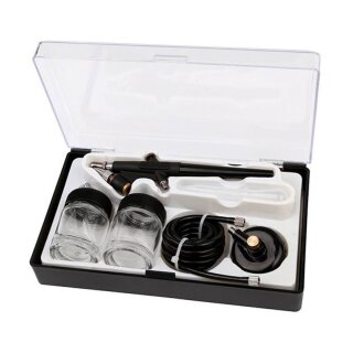 MK3 Airbrush Single-Action Pistole Einsteigerset mit 2 Farbbehältern und Schlauch