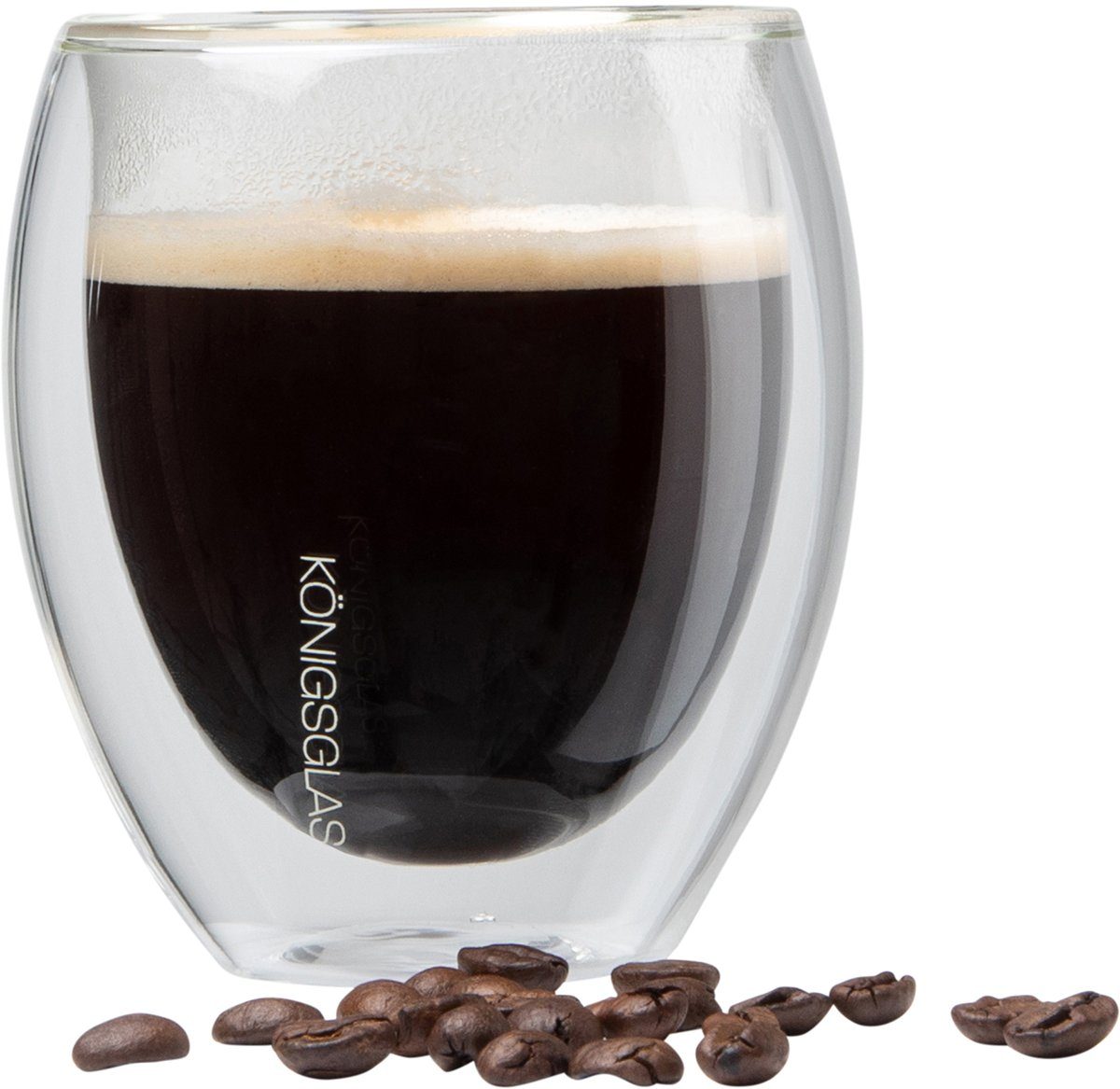 Königsglas Gläser-Set Crema doppelwandige Gläser 2/4er Glas Set 250 ml Cocktailgläser, Premium Swing Gläser aus Borosilikatglas, Trinkglas Kaffee Cappuccino Tasse Teeglas