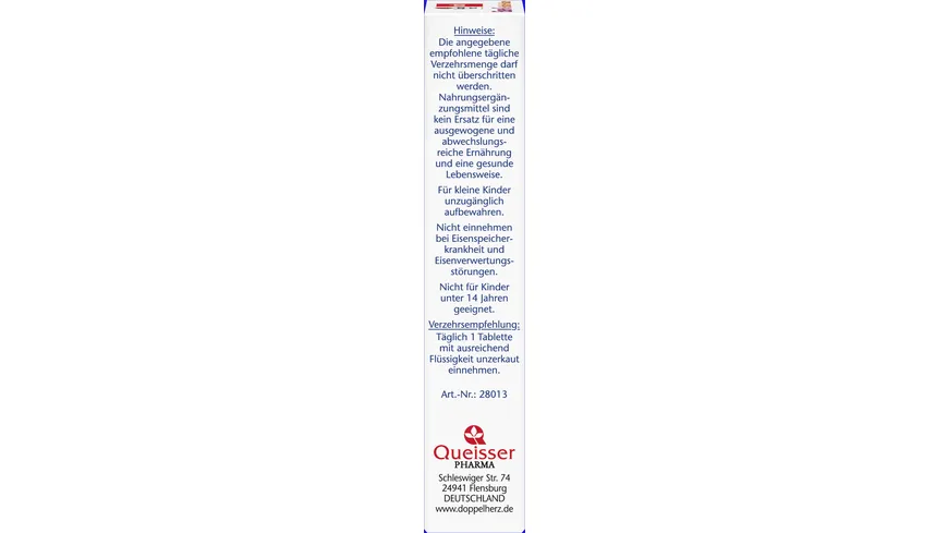 Doppelherz Eisen + C + Histidin + Folsäure 30 Mini-Tabletten
