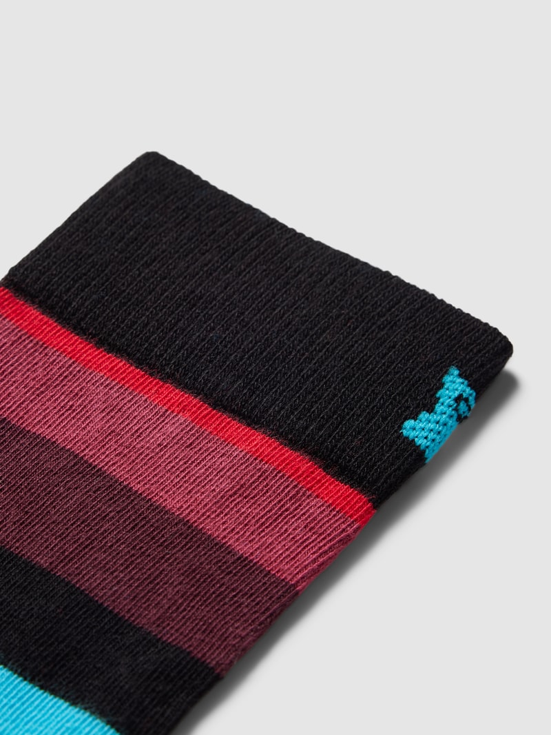 Socken mit Allover-Muster Modell 'Stripe' in schwarz