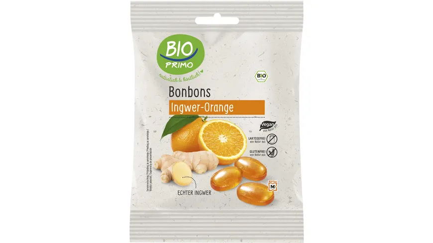 BIO PRIMO Bio Bonbons Ingwer Orange 60 g
