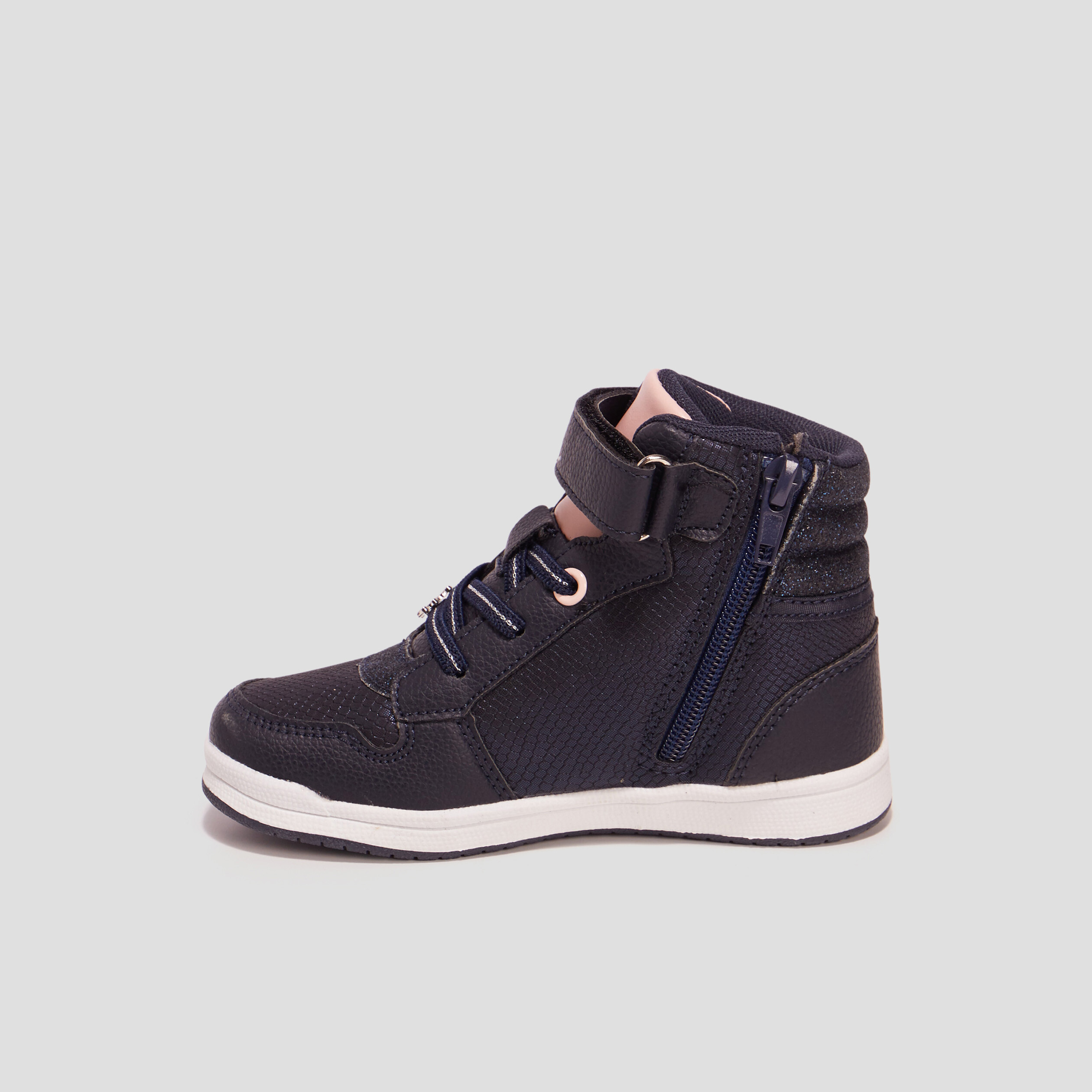 Baskets montantes Lulu Castagnette bleu marine fille | La Halle