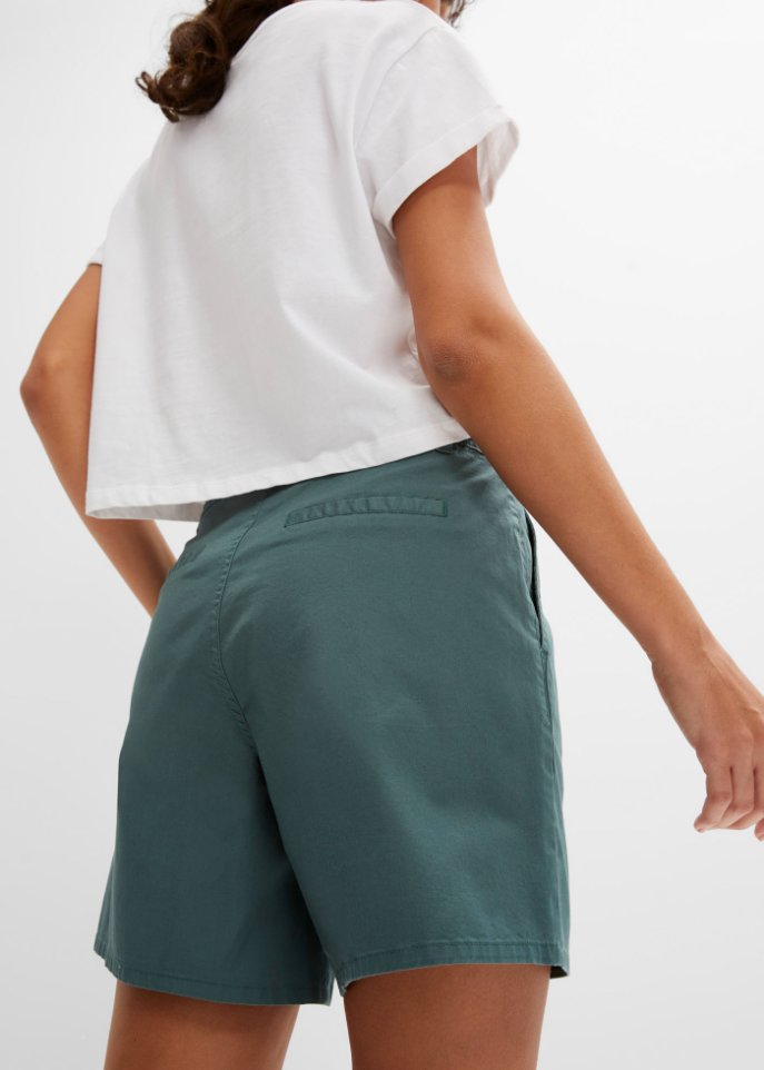 High Waist Shorts aus Twill