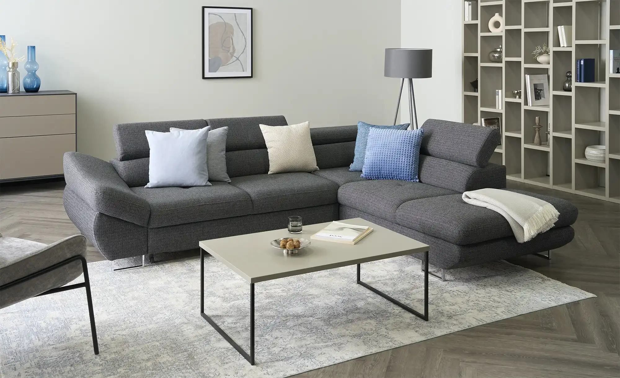 Twist Ecksofa aus Flachgewebe Fabio