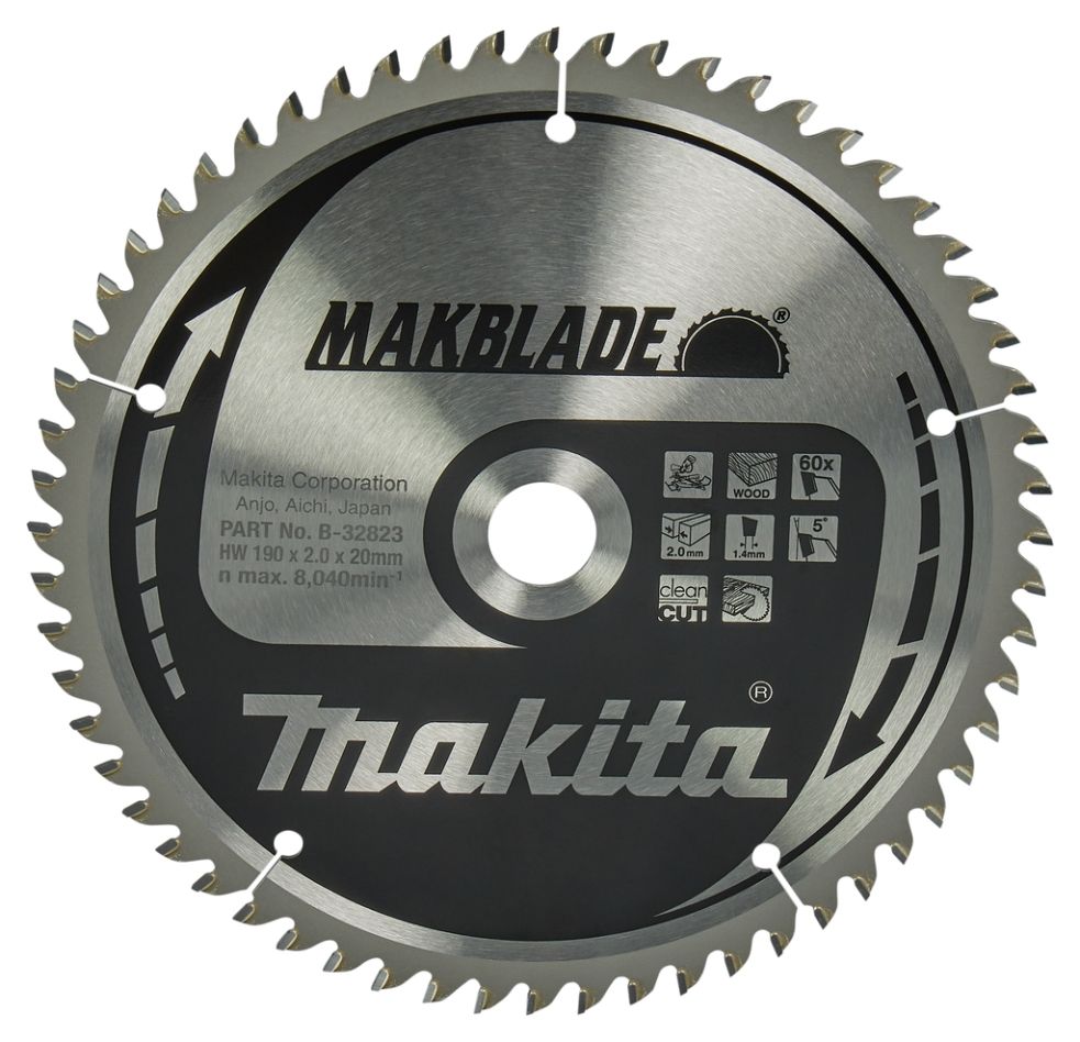 Makita Tilbehør B-32823 HM Sagblad Tre 190 x 20 x 60T
